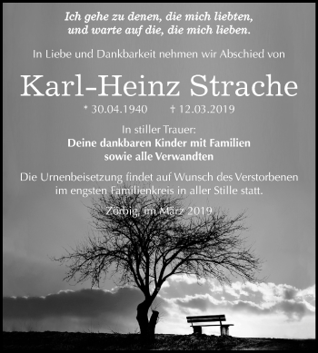 Traueranzeige von Karl-Heinz Strache von Mitteldeutsche Zeitung Bitterfeld