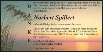 Traueranzeige von Norbert Spillert von Mitteldeutsche Zeitung Quedlinburg