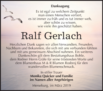 Traueranzeige von Ralf Gerlach von Mitteldeutsche Zeitung