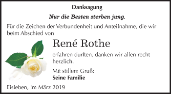 Traueranzeige von René Rothe von Mitteldeutsche Zeitung