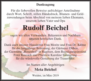 Traueranzeige von Rudolf Beichel von Mitteldeutsche Zeitung