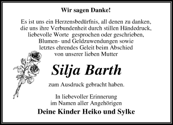 Traueranzeige von Silja Barth von Mitteldeutsche Zeitung