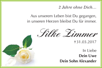 Traueranzeige von Silke Zimmer von Mitteldeutsche Zeitung