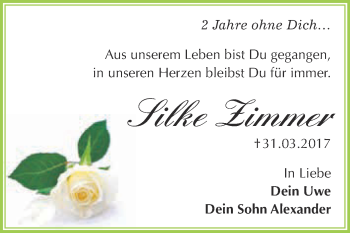 Traueranzeige von Silke Zimmer von Super Sonntag Merseburg