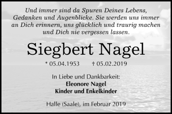 Traueranzeige von Siegbert Nagel von Mitteldeutsche Zeitung