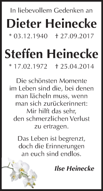 Traueranzeige von Dieter und Steffen Heinecke von Mitteldeutsche Zeitung Dessau-Roßlau