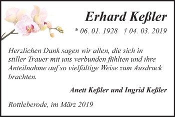 Traueranzeige von Erhard Kegler von Super Sonntag SGH Mansf. Land