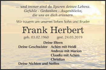 Traueranzeige von Frank Herbert von Super Sonntag Wittenberg