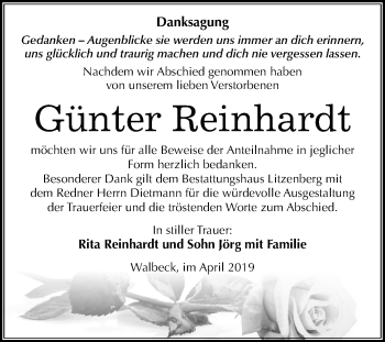 Traueranzeige von Günter Reinhardt von Mitteldeutsche Zeitung