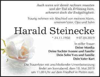 Traueranzeige von Harald Steinecke von Mitteldeutsche Zeitung