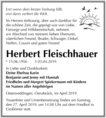 Traueranzeige von Herbert Fleischhauer von Mitteldeutsche Zeitung