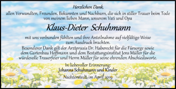 Traueranzeige von Klaus-Dieter Schuhmann von Mitteldeutsche Zeitung