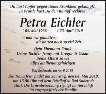 Traueranzeige von Petra Eichler von Mitteldeutsche Zeitung