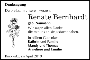 Traueranzeige von Renate Bernhardt von Mitteldeutsche Zeitung Halle/Saalkreis