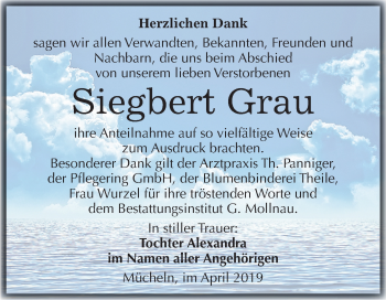 Traueranzeige von Siegbert Grau von Mitteldeutsche Zeitung