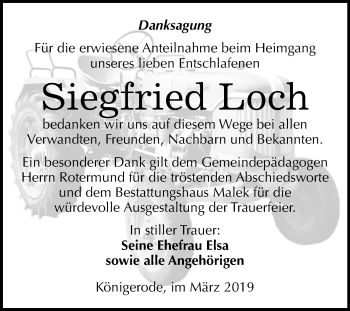 Traueranzeige von Siegfried Loch von Mitteldeutsche Zeitung Quedlinburg