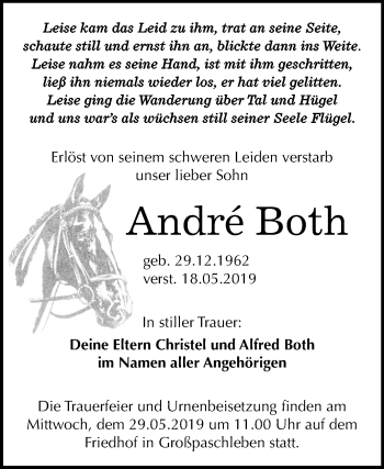 Traueranzeige von Andre Both von Mitteldeutsche Zeitung Köthen