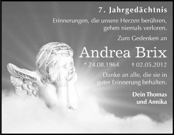 Traueranzeige von Andrea Brix von Mitteldeutsche Zeitung