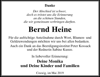 Traueranzeige von Bernd Heine von Mitteldeutsche Zeitung