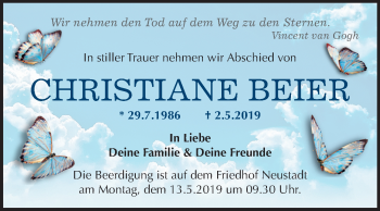 Traueranzeige von Christine Beier von Mitteldeutsche Zeitung Halle/Saalkreis