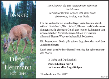 Traueranzeige von Dieter Herrmann von WVG - Wochenspiegel NMB / WSF / ZTZ