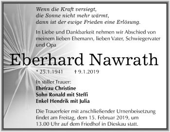 Traueranzeige von Eberhard Nawrath von Mitteldeutsche Zeitung Halle/Saalkreis