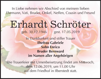 Traueranzeige von Erhardt Schröter von Mitteldeutsche Zeitung