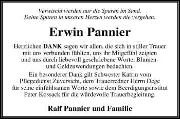 Traueranzeige von Erwin Pannier von Mitteldeutsche Zeitung