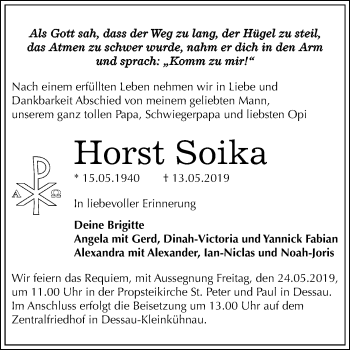 Traueranzeige von Horst Soika von Mitteldeutsche Zeitung