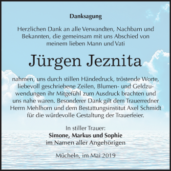 Traueranzeige von Jürgen Jeznita von Mitteldeutsche Zeitung Merseburg/Querfurt