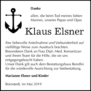 Traueranzeige von Klaus Elsner von Super Sonntag SGH Mansf. Land
