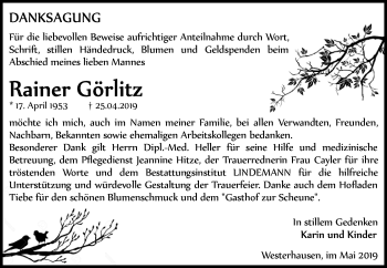 Traueranzeige von Rainer utrlitz von Super Sonntag Quedlinburg