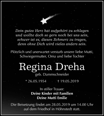 Traueranzeige von Regina Dreha von Mitteldeutsche Zeitung