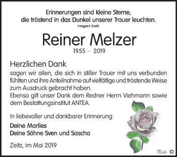Traueranzeige von Reiner Melzer von Mitteldeutsche Zeitung