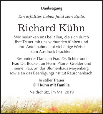 Traueranzeige von Richard Kühn von Mitteldeutsche Zeitung