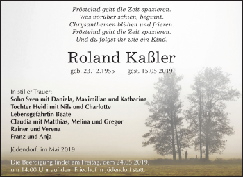 Traueranzeige von Roland Kaßler von Mitteldeutsche Zeitung