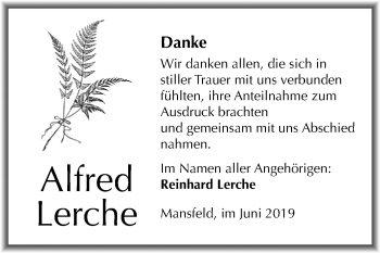 Traueranzeige von Alfred Lerche von Mitteldeutsche Zeitung