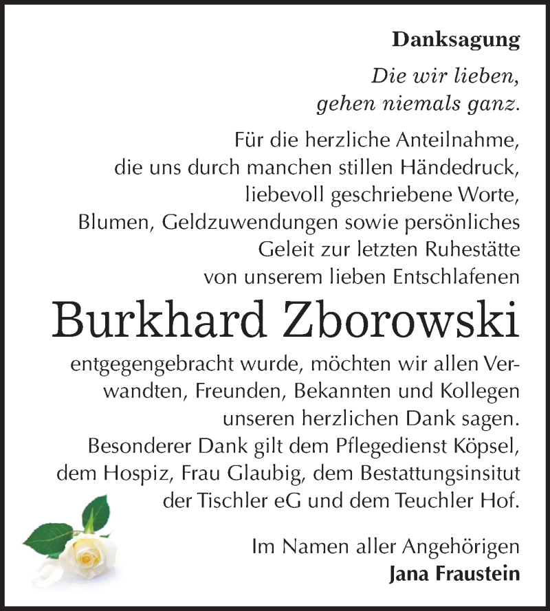  Traueranzeige für Burkhard Zborowski vom 08.06.2019 aus Mitteldeutsche Zeitung