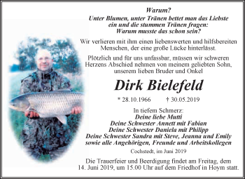 Traueranzeige von Dirk Bielefeld von Super Sonntag Aschersleben