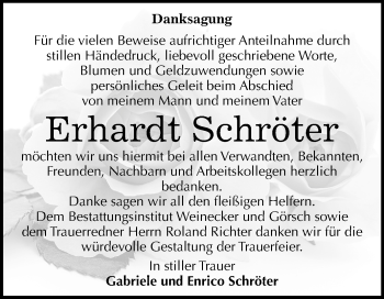 Traueranzeige von Erhardt Schröter von Mitteldeutsche Zeitung Bernburg