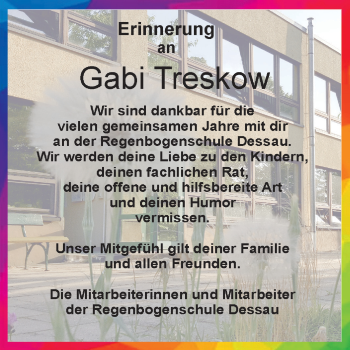 Traueranzeige von Gabi Treskow von Mitteldeutsche Zeitung Dessau-Roßlau