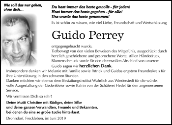 Traueranzeige von Guido Perrey von Mitteldeutsche Zeitung Aschersleben
