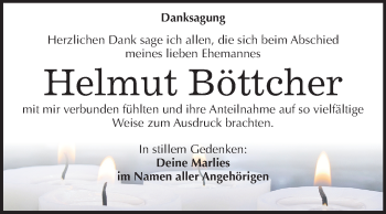 Traueranzeige von Helmut Böttcher von Mitteldeutsche Zeitung Bitterfeld