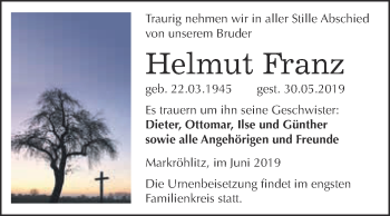 Traueranzeige von Helmut Franz von WVG - Wochenspiegel NMB / WSF / ZTZ