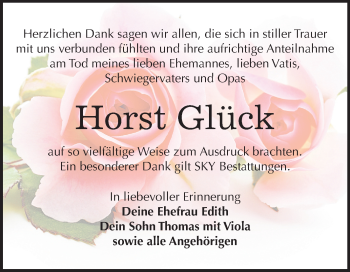 Traueranzeige von Horst Glück von Mitteldeutsche Zeitung
