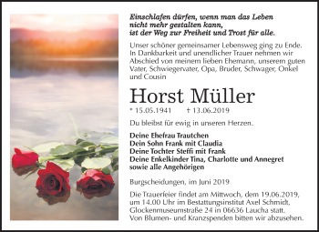 Traueranzeige von Horst Müller von Mitteldeutsche Zeitung