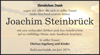 Traueranzeige von Joachim Steinbrück von Mitteldeutsche Zeitung Merseburg/Querfurt