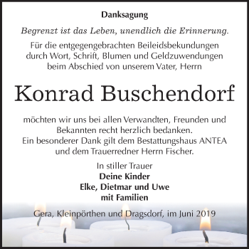 Traueranzeige von Konrad Buschendorf von Mitteldeutsche Zeitung Zeitz