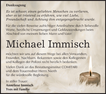 Traueranzeige von Michael Immisch von Mitteldeutsche Zeitung