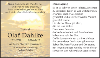 Traueranzeige von Olaf Dahlke von Mitteldeutsche Zeitung Bernburg